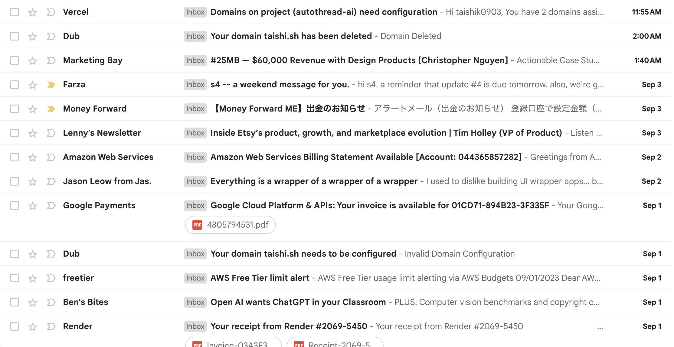Gmail screenshot after using Supabox